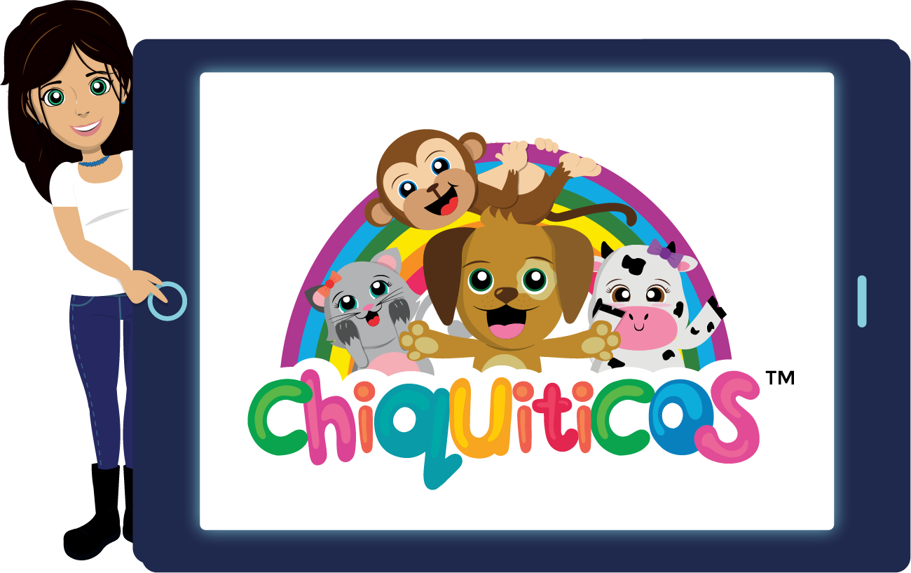 MLTOONS Spanish learning app on tablet
