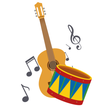instrumento guitar drum toon